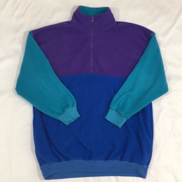 Vintage Other - Vintage Quarter Zip Color Block Fleece